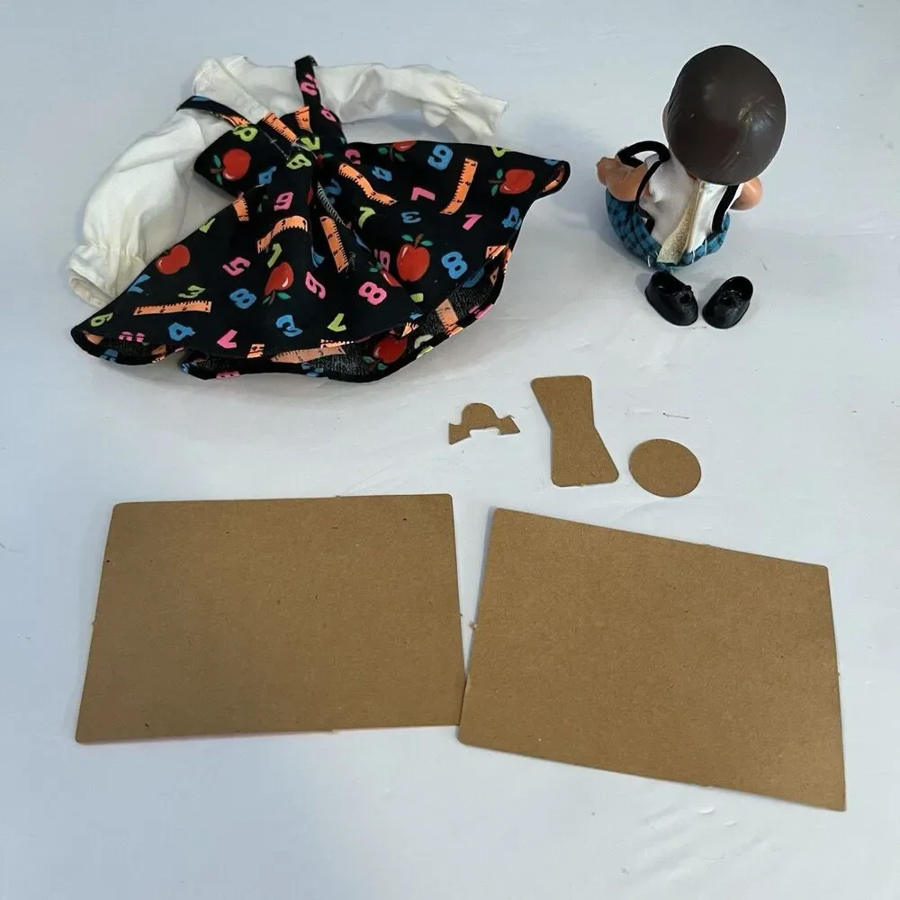 Barbie Teacher Accessories Lot Dress, Dark Hair Boy, Teaching Tools 1995 Mattel